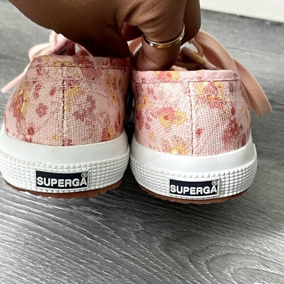 Superga x LoveShackFancy Kid's Classic Lace Up Sneaker In Tokyo Pink - Picture 5 of 7